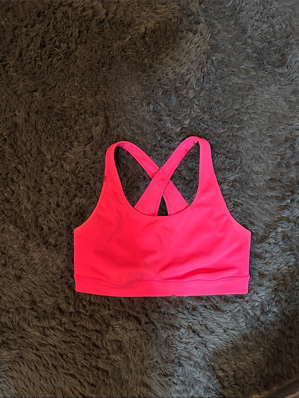 Ideology Neon Pink Crisscross Racerback Sports Bra